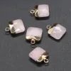 Delicate Natural Stone Charms Square Rose Quartz Lapis Lazuli Turquoise Opal Pendant DIY for Bracelet Necklace Earrings Jewelry Making 15x20mm