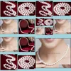 Beaded Neckor Pendants Jewelry 10-11mm White Natural Pearl Necklace 18 tum Choker Womens Gift Bridal Drop Delivery 2021 1NCKO