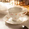 Set teiera fiore rosa stile europeo Phnom Penh tazza e piattino cucina casa tazza da caffè ceramica smaltata 210813