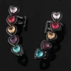 Funmode Multicolor Lovely Heart Shape Cubic Zircon Stud Brincos Ear Cuff Party Jewelry Earrings Whole FE63