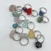 Nieregularny naturalny kryształowy kamień regulowany pierścionki zespołu dla kobiet -dziewczyny mody klubu