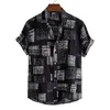 Camicia biancheria da uomo Spiaggia da uomo Spiaggia traspirante Camicia allentata per uomo Manica corta Hawaiian Stampate Camicie 210527