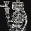 Tall Glass Bong Hookahs Rökrör tjocka glasvattenbongar Återvinnare Dab Rigs Oil med 14 mm skål