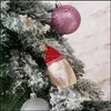 Feestelijke feestartikelen Home Gardenplaid Santa Claus Kerstboom Opknoping Ornament Houten Vilt Faceless Poppen Speelgoed Kids Geschenken Xmas Decora