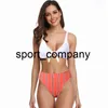 High Waist Bikini Swimsuit Women Swimwear Striped Bathing Suits Bow-Knot Two Piece Set Beachwear 2021 Swimming Suit for Female