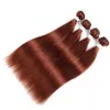 Brezilya düz paketler #33 Remy olmayan insan saç örgüsü 3/4pcs kadınlar için renkli dokuma