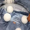 Boules de séchage en laine Assouplissant de tissu naturel réutilisable de qualité supérieure 2,76 pouces Réduit l'électricité statique Aide à sécher les vêtements dans la lessive Navire de mer plus rapide DAA119