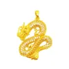 Micro zircon inlagda drake hänge kedja halsband 18k gul guld fylld män smycken cool gåva