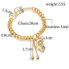 Evil Eye Hand of Fatima Bracelet Bangles Fashion Gold Color Stainless Steel Charm Bracelets Women Jewelry Braclets 2019251a