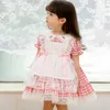 Été bébé fille fille espagnole robe robes bébé Espagne lolita princesse robe de bal enfants 1er anniversaire baptême baptême dentelle robe 210615