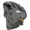 Winter scarf women autumn Luxury high-quality wild cashmere long thick black white houndstooth warm Shawls scarves for women Q0828