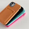 Liquid Silicone phone cases Card Slot 3 in 1 Heavy Duty Shockproof Case for iPhone14 13 12 11 Pro Max Mini XR XS X 8 7 Plus