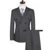 2Pcs Neue Männer Business Anzug 2021 Zweireiher Gestreiften Revers Formale Blazer Hosen Anzug Set Kostüm Homme Kleiden x0909
