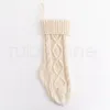 46cm Knitting Christmas Stockings Xmas Tree Decorations Solid Color Children Kids Gifts Candy Bags DHL Fast Ship RRA44781378374