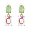 10 Colors Shiny Crystal Dangle Earrings Brincos Charm Rhinestone Drops Earring Fashion Wedding Jewelry