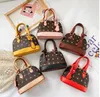 Fashion children shell handbag kids printed PU leather chain bag girls single shoulder bags mini bags for children