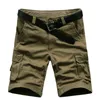 2021 Heren Casual Shorts Militaire shorts met veel zakken Mannen Knielengte Leger Groene Frock Losse Shorts H1210