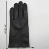 Winter Men's Fashion Sheepskin Leather Gloves Cotton Lining Winter Gloves Keep Warm Driving Riding Outdoor Black New 2020 H1022