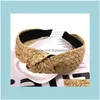 Aessories Tools Productsgirl Bohemian Knitted St Hairband Lady Weaving Knotted Headband Cross Women Hair Hoop Aessories1 Drop Delivery 202