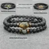 Chaîne à maillons 2 pièces/ensemble hommes Bracelets perles de pierre de lave naturelle Bracelet pierre de lune Labradorite pour Couples bijoux mâle Pulseira Inte22