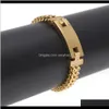 Link, armbanden drop levering 2021 10mm Mens Goud roestvrijstalen ketting Link Bracelet Hip Hop Style Inlay Zirkoon Polsband Bangle Fashion Pun