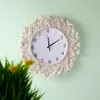 Boho Decor Creative Woven Frame Wall Clock Diy Simple Design Hanging Watch for Home Decorations Drop Clocks2151454