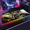 Anime Morte Nota Logotipo Gaming Mouse Pad Grande RGB Computer Mause Pad Keyboard Dava Carpete Desk Mat Pc Jogo Mouse Pad Presente