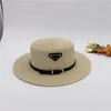 Chapeaux larges chapeaux seau designer automne et été chapeau de paille tissé tour de tête pour hommes 56-58cm haut plat ceinture à trois plis coréen plage vacances crème solaire femmes 82VR