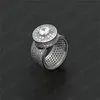 Mode Hip Hop Heren Bling Ring Trendy Geel Wit Vergulde Bling CZ Diamanten Ring voor Mannen Vrouwen Leuk Gift258Q