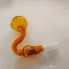 Crâne multicolore pipe à fumer bol en verre incurvé brûleur à mazout tuyau d'eau seau clous 14mm 19mm mâle femelle joint