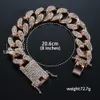 Bracciale Hip Hop da uomo con fibbia a farfalla Tennis placcato in oro con diamanti Full Crystal da gioielli regalo per ragazzo cubano con strass Swarovski