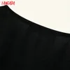 Kobiety Sexy Black Bluzka Design O Neck Przezroczysty Długi Rękaw Chic Crop Elegancka Koszula Blusas Femininas Be664 210416