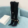 Hiver Sexy sur le genou bottes à talons hauts pour femmes mode 2021 bout pointu élégant cuisse longue extensible chaussette botte de fête