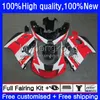 Fairings för Suzuki Srad GSXR 750 600 CC GSX-R750 600cc 750cc 96-00 Bodywork 16No.28 GSX-R600 GSXR600 Röd vit Blk 96 97 98 99 00 GSXR750 1996 1997 1998 1999 2000 Bodys Kit