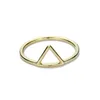 Anéis de casamento Real 925 Sterling Silver Gold Geometria Triângulo Simples para Mulheres Meninas ABRIGENDO DE ABERTA DE ABERTURA Vintage Sterling-Silver-Jewelry
