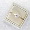Solid 10K Yellow Gold Round Brilliant Cut 0.5 ct Moissanite 4 Prong Solarite Lab Diamond Engagement Ring For Women
