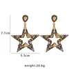 Barokke Crystal Star Hanger Dangle Oorbellen voor Dames Mode-sieraden Maxi Meisjes Verklaring Oorbellen Accessoires