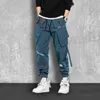 2021 noir Cargo pantalon hommes Hip Hop automne sarouel réfléchissant Streetwear Harajuku survêtement pantalon de survêtement homme pantalon Y0811
