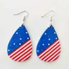 4 th Of July Patriotic Stars Boucles d'oreilles en similicuir drapeau américain Boucles d'oreilles à rayures rouges blanches et bleues X0709 X0710