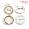 Link Chain 2022 CCB Round Bead Punk Aluminum Metal Texture Imitation Pearl Bracelet Set Siilver Gold Color Beach Jewelry For Women