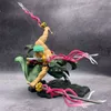Japansk anime One Piece Roronoa Zoro Figur 2 Style Combat Ver. PVC Action Model Collection Cool Stunt Figure Toy X0503
