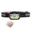 Super bright USB Rechargeable LED headlight Waterproof COB XPE mini Head lamp Lights Portable sensor headlights