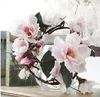 Vine Artificial Magnolia Flower Cane Fake Flower Branches Wedding Flower Wreath String Magnolia Silk Flowers Wedding Decoration