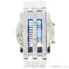 Mode Montre Électronique De Luxe Conception Bleu LED Numérique Sport Militaire Montre-Bracelet Hommes Plein Acier Inoxydable Montres Relo