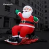 Openlucht Kerstmisdecoratie Reclame Opblaasbare Santa Ballon 4 M Hoogte Kerstmiskarakter Rood Blow Up Saint Nick voor Huisdecoratie