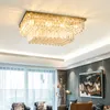 Lámpara de techo de lujo, candelabro de cristal moderno, iluminación rectangular decorativa interior para decoración de sala de estar y dormitorio