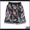 Odzież Hawaje Beach High Street Krótkie spodnie Luźne Kwiatowe Print Męskie Hip Hop Shorts Seaside Odzież Drop Dostawa 2021 TCMQM