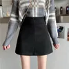 ラインS-LLプラスサイズの夏の短いスカートの韓国のスカートの女性ハイウエストスクールの女の子ソリッドビンテージミニスケリスプリーツ210417