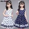 3-12 ans filles robe à pois 2019 été sans manches robe de bal vêtements enfants bébé princesse robes enfants vêtements Q0716