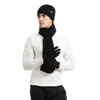 Gants de sport hiver tricoté bonnet crâne casquette épaissir chaud écharpe écran tactile ensemble pour hommes et femmes